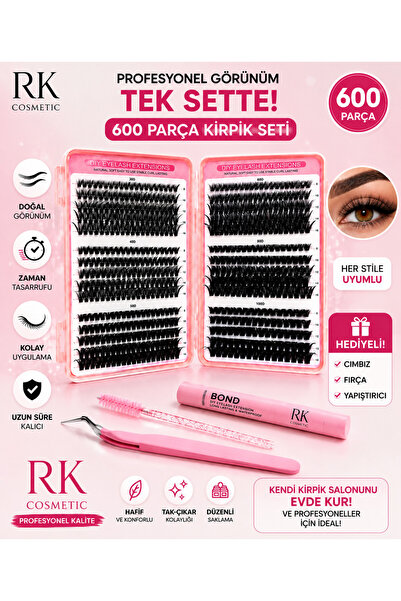 RK Cosmetic 600 Demet Takma Kirpik Seti