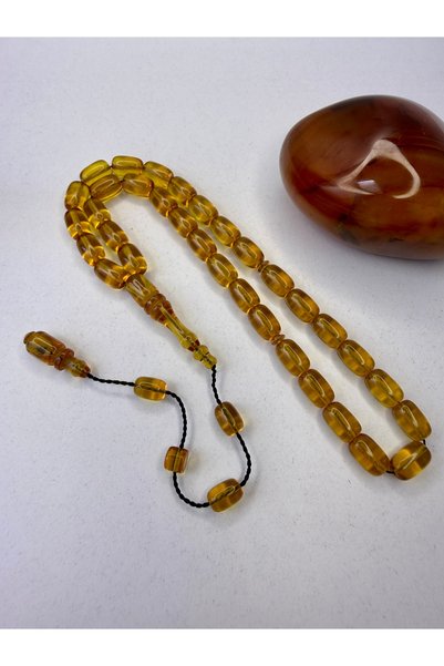 İskenderun Tesbihcilik Fire Amber Prayer Beads with Average 7/11 mm Size System and Set