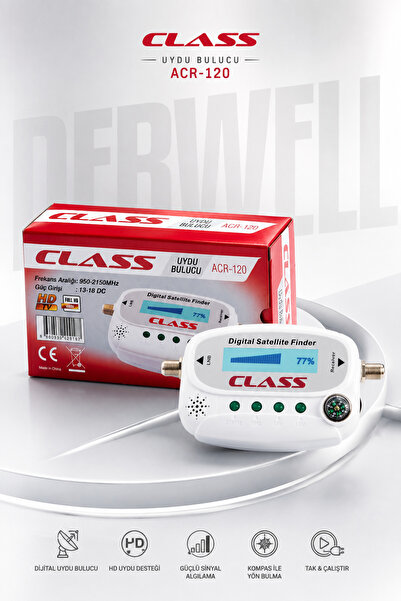 Derwell ACR - 120 Dijital Uydu Yön Bulucu Aparat, Pusulalı LCD Ekranlı Çanak ...