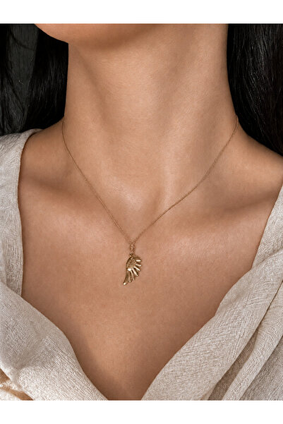 Femenino Çelik Kanat Figürlü Minimal Choker Ayarlanabilir Kolye