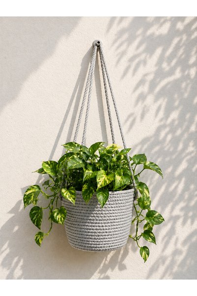ÖRGÜM Çiçeklik Dekoratif Saksılık 15x15 Cm BİTKİ VE DUVAR APARATI DAHİL DEĞİLDİR