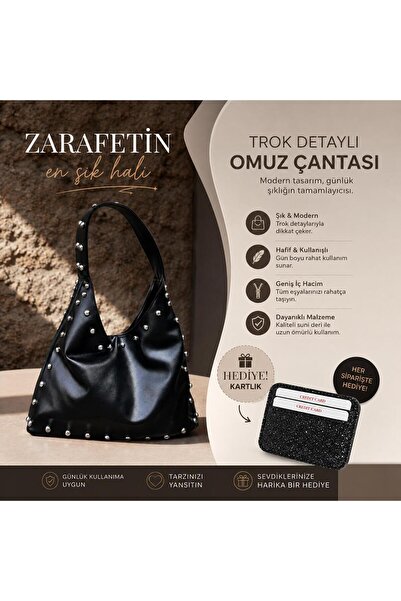DEZ STORE Milano Zımbalı Hobo Omuz Çantası