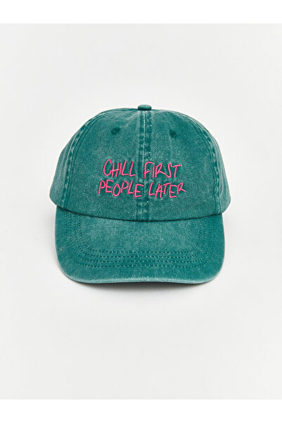 LC Waikiki Peak New Season Green Slogan Embroidered Women's Cap Hat