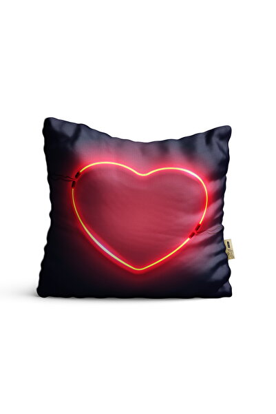 4KF Throw Pillow Cover 42X42Cm Decorative Throw Pillow Cover Neon Heart Model...