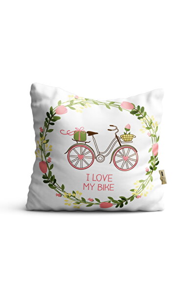4KF Throw Pillow Cover 42X42Cm Decorative Throw Pillow Cover Love Bike Model ...