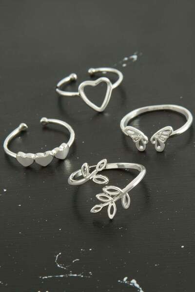 Generic Brand Mixed Luxury Steel Joint Ring 1 Piece - Silver
