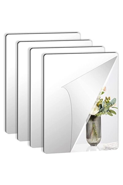 Generic 4 Pack Self Adhesive Mirror, 30x40 CM Adhesive Mirror Tiles, 2MM Thic...
