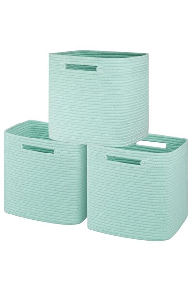 Generic Storage Cubes 11 Inch Baskets Cotton Rope Woven Baskets for Shelves, ...