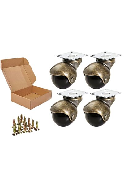 Generic ENYKE Pack of 4 1.5(40mm) Antique Gold Ball Caster Wheel 360 Degree T...