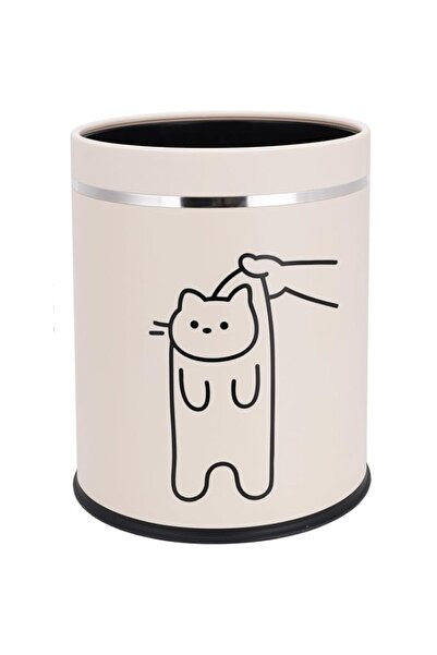 Generic BIGTHREE Cat Decor Garbage Can, StylishTrash Can, Large Capacity Wast...