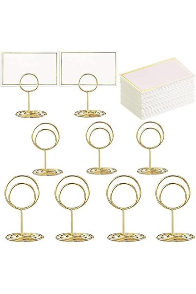 Generic 24 Pcs Premium Gold Table Number Holders and 24 Pcs Place Cards with ...