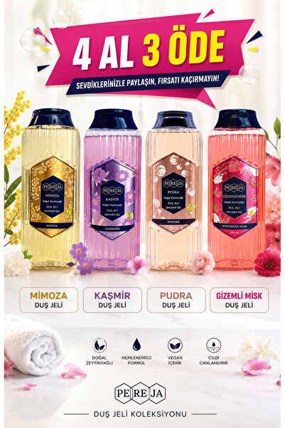 Pereja Karma Doğal Zeytinyağlı Duş Jeli 4X500 ML Set-3