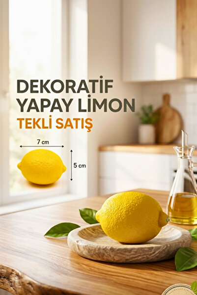 BRE HOME Dekoratif Yapay Limon - Gerçekçi Görünümlü Mutfak ve Masası Objesi, ...