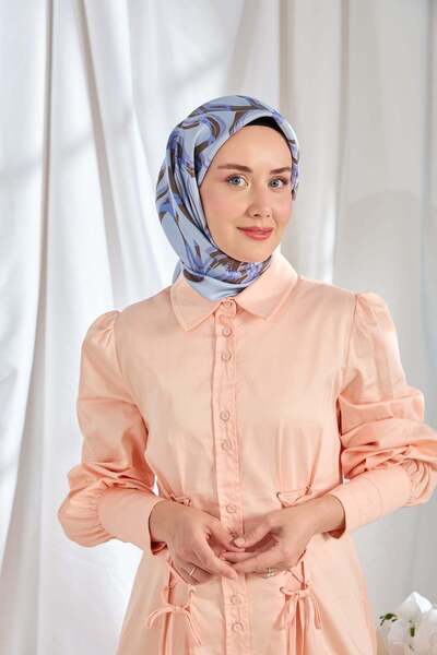 Silk Home Twill Silk Scarf Bloom Lilac Blue