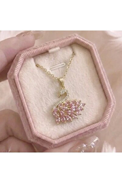 Heda Jewelry Pembe Kuğu Kolye