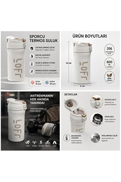 HTC AKSESUAR 600 ml Lofr Cup Thermos 316 Stainless Steel