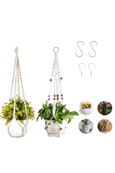 Generic 2 Packs Macrame Plant Hangers，35 Inch Bohemian Handmade Cotton Rope P...