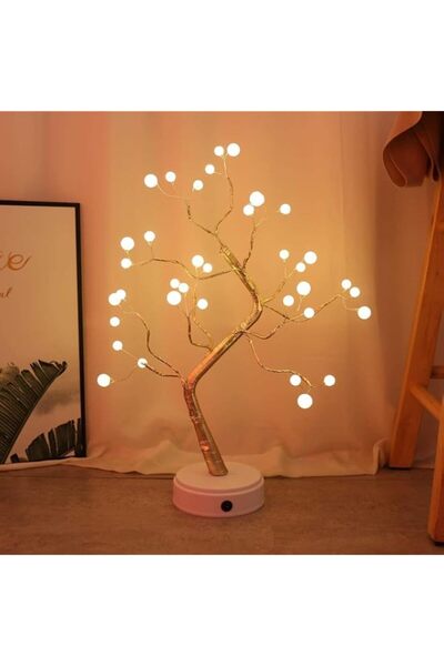Generic 1PCS LED Bonsai Tree Table Lamp, 36 LEDs, 20in Height, Battery/USB Po...