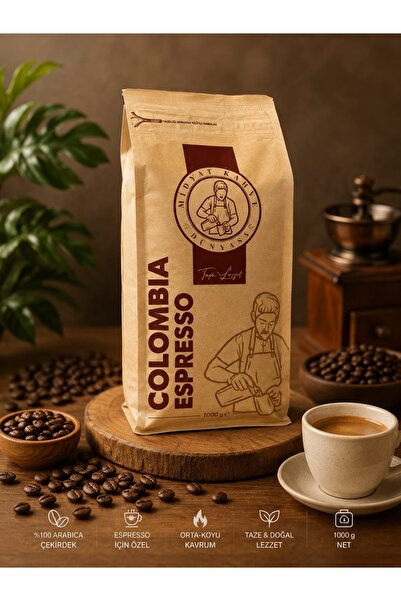 COLOMBIA ÇEKİRDEK ESPRESSO 1KG (SON KALİTE)
