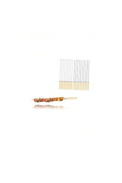 Generic 20-Pack Stainless Steel BBQ Skewers - Reusable Metal Kebab Sticks for...