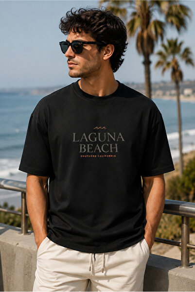 Moda Minimo Unisex Μαύρο Oversize T-shirt με κοντό μανίκι, καλοκαιρινό χτενισ...