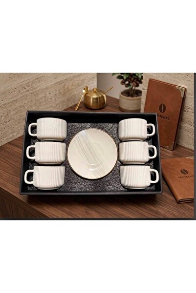 aljahwari Mug Coffee Set 6 Pieces with Saucers Ab-54494