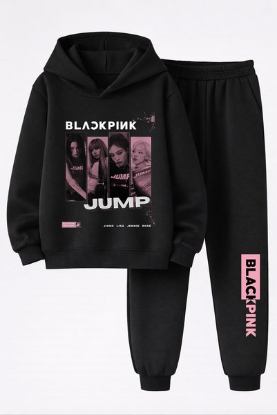 MAGORS Blackpink Printed 3-Ply Quality Sweatshirt and Trackpants Kids Bottom-...