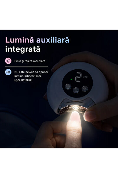 MILORI Unghieră Electrică Automată 3 în 1 – cu Pilire și Iluminare LED, Reîncărcabilă USB, pentru Întreaga Familie –