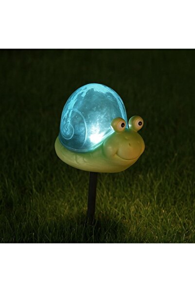 OEM Mini lampă solară tip stick cu design de melc albastru, 15,5 cm - LED alb...