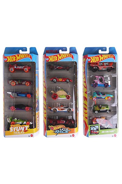 HOT WHEELS Set de 5 piste de cascadorii, mașini Netflix Race și HW Fun Park -...