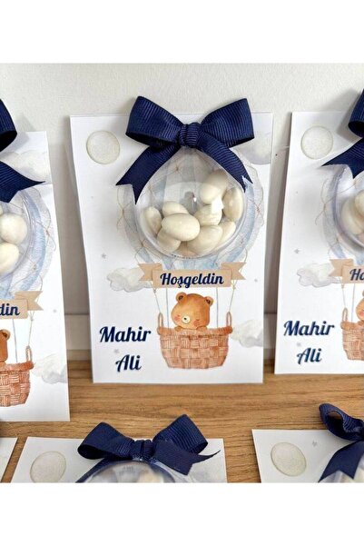 LİMERA HEDİYELİK KÜRE İÇİNDE BADEM ŞEKER BEBEK HEDİYELİK (10 ADET ) (Bebek He...