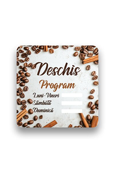 OEM Indicator semnalizare Deschis / Inchis Cafea, PVC, 20 x 20 cm