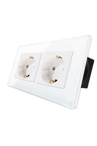 OEM Priza schuko dubla Luxion LXD-2MP010G-W, incastrat, contact de protectie,...