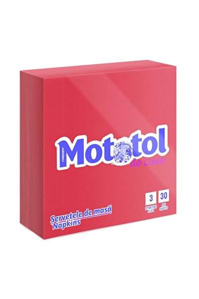 OEM Mototol Deluxe table napkins, red, 3 ply, 33 x 33 cm, 30 pcs / pack