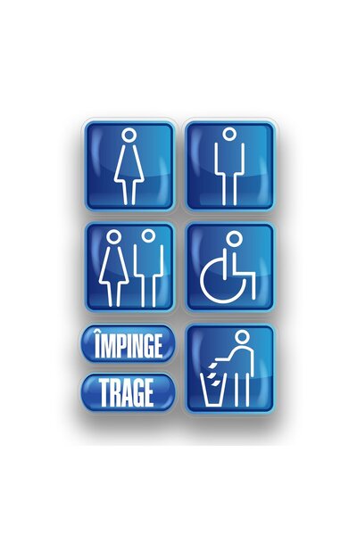 OEM Indicator semnalizare Informare, autocolant, 30 x 20 cm, set 7 bucati
