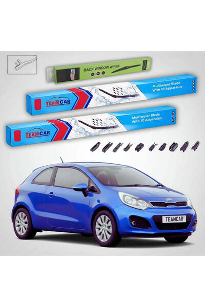 TEAMCAR Wipers Kia Rio III UB Hatchback 2011-2017 | Front and Rear Set Flat P...