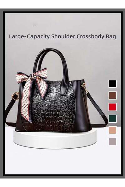 Arabest Women's Handbag,Shoulder Bag,Crossbody Bag,Crocodile Pattern,Silk Sca...
