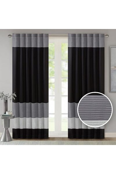 GENERAL One Piece Amherst Faux Silk Curtain with Rod Pocket and Privacy Linin...