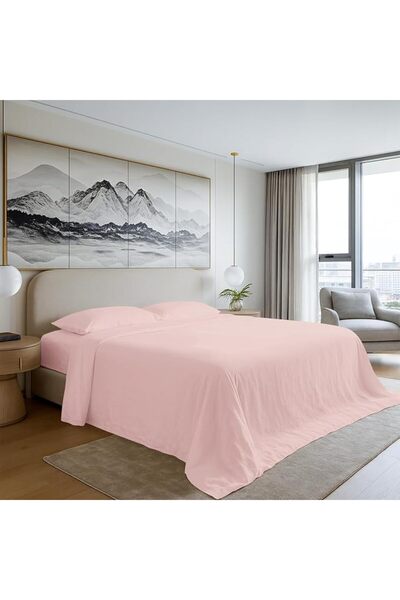 GENERAL Bisona 400 Thread Count Cotton Flat Sheet, Soft Satin and Long-Staple...