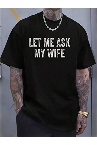9JY Men's Summer Outfits, Let Me Ask My Wife Graphic Tee, Funny Vintage T-Shi...