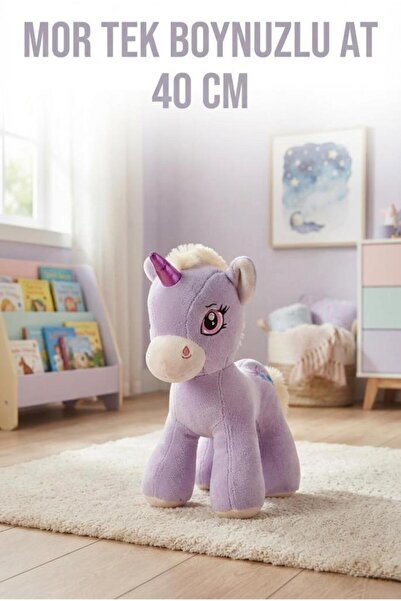 Tıfıl Toys Boynuzlu Lila At Pony Unicorn 40 Cm Sevimli Konforlu: Peluş Uyku Y...