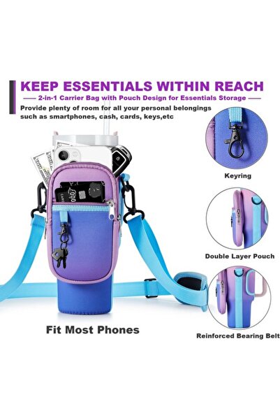 Generic Brand Water bottle organizer, fits 40oz/30oz, pink.