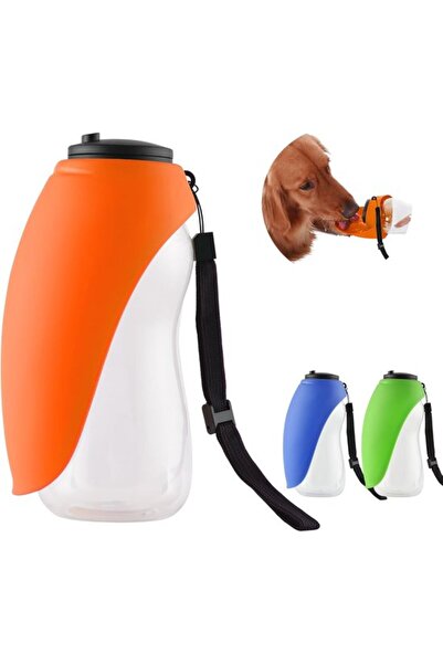 STARSTAR Travel water bottle 680ml, leak-proof, orange, dog/cat.