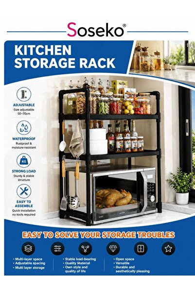 SOSEKO Adjustable Multi-Layer Kitchen Storage Rack for Microwave Oven & Count...