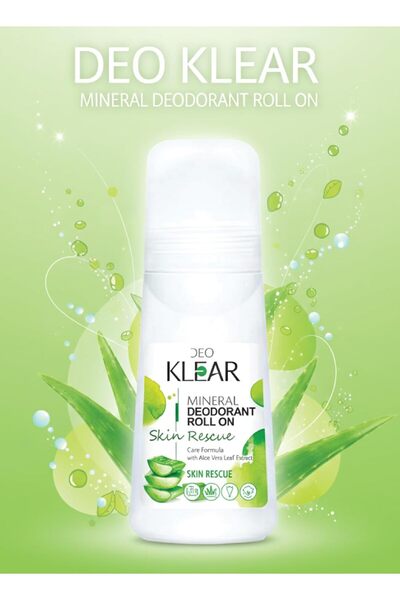DEOKLEAR Skin Rescue Mineral Deodorant Roll On, 65ml