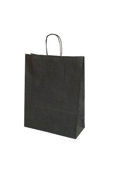 MC Micostore Хартиена торбичка с усукана дръжка 18 x 8 x 22 см черно/бяло pap...
