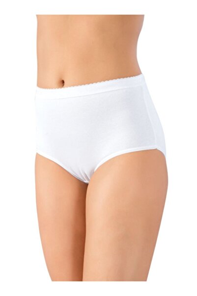 Bestin Pachet de 5 Drm de lux - Chiloți pentru femei cu talie înaltă din bumbac alb pieptănat