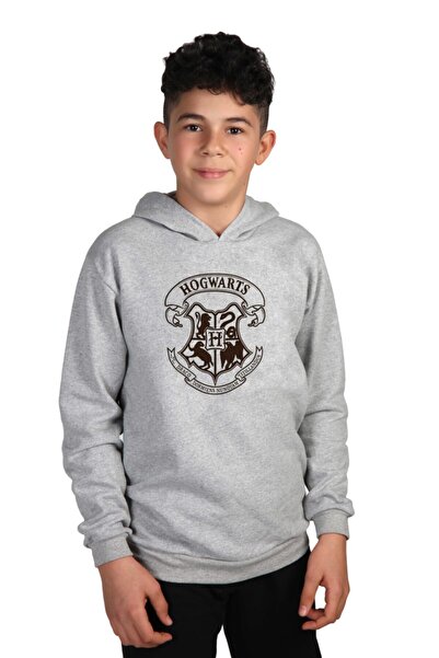 Raf Coll Dječja siva melanž majica sa kapuljačom Digitalna štampa pakovanje s...