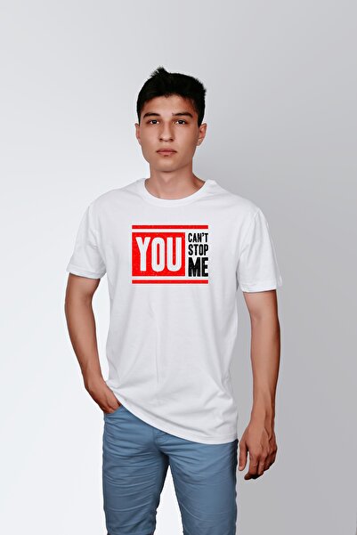 ErTaPassage Λευκό You Can't Stop Me με τύπωμα Ανδρικό μπλουζάκι - T9671412
