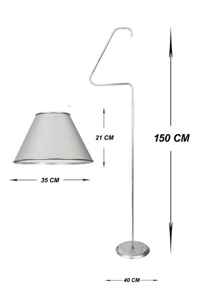VENON Aydınlatma Lambader Silver Mia Üçgen Gümüş Patine (silver Çember) A.gri Şapka